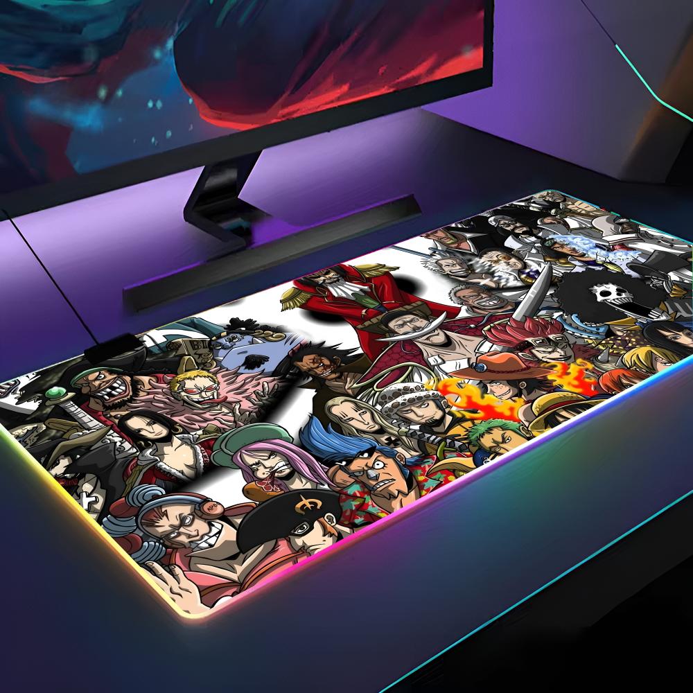 Laptop Accessories Rgb - แผ่นรองเมาส์อนิเมะ O-One P-Pieces ลายลูฟี่ พร้อมไฟ RGB