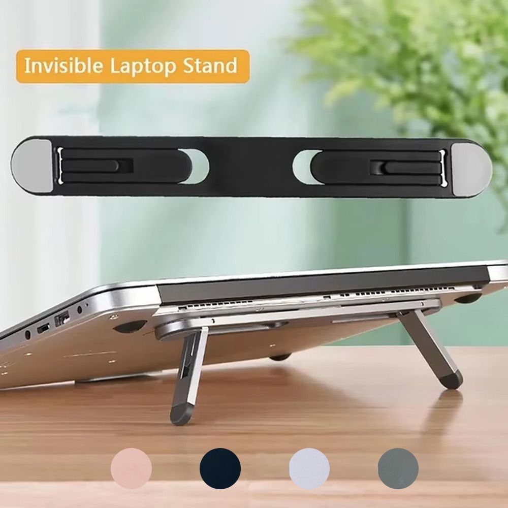 Laptop Stand Riser - ขาตั้งแล็ปท็อปแบบพับได้ ปรับระดับได้ ใช้งานได้หลากหลาย พร้อมแผ่นรองระบายความร้อนตามหลักสรีรศาสตร์ เหมาะสำหรับใช้งานที่บ้านและที่ทำงาน