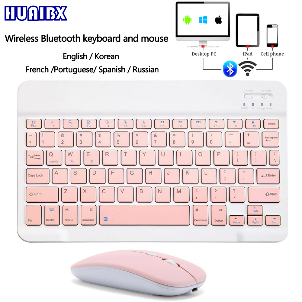Laptop Accessories Combo - 10 นิ้วคีย์บอร์ดไร้สายบลูทูธมินิสำหรับไอแพดโทรศัพท์แท็บเล็ตคีย์บอร์ดบลูทูธแบบพกพาและเมาส์สำหรับซัมซุง เสี่ยวมี่ แอนดรอยด์