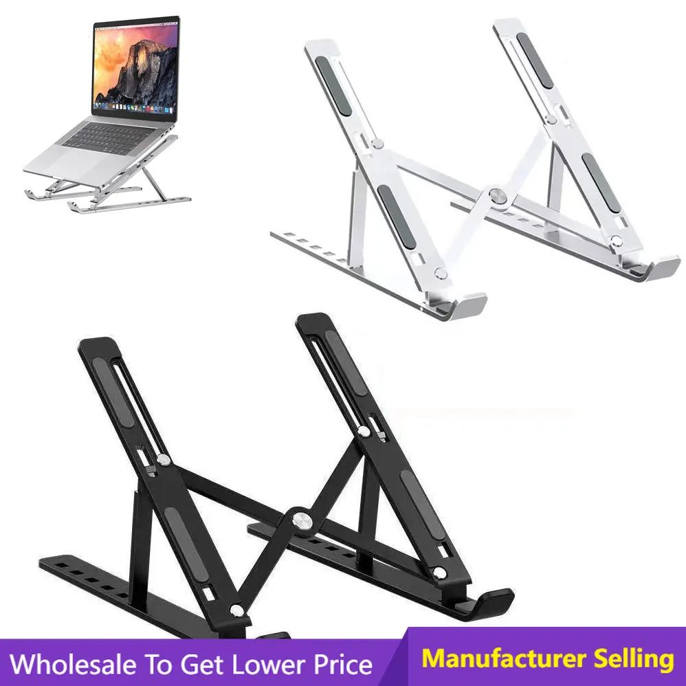 Laptop Stand Riser - ขาตั้งแล็ปท็อปอลูมิเนียมโน้ตบุ๊คคอมพิวเตอร์วงเล็บปรับ Riser Desktop Bracket อุปกรณ์เสริมพับฐานตักด้านบน