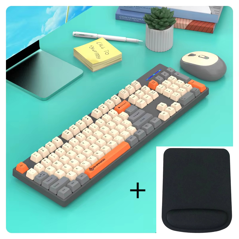 Laptop Accessories Officeworks - ชุดคีย์บอร์ดและเมาส์เกมมิ่งไร้สาย Shipadoo พร้อมแผ่นรองเมาส์ อุปกรณ์เสริมสำหรับคอมพิวเตอร์ แท็บเล็ต แล็ปท็อป