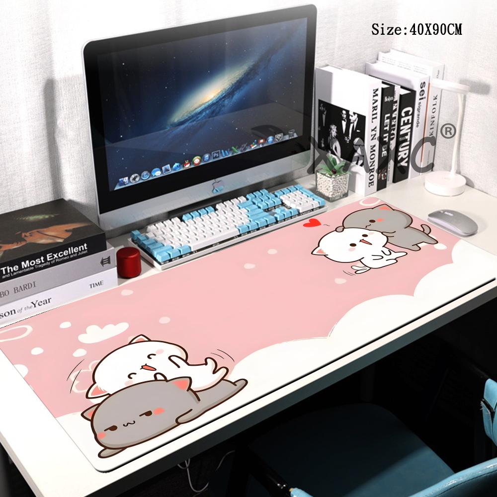 Laptop Accessories Pink - แผ่นรองเมาส์เกมมิ่ง XXL ลายคาวาอี้ ขนาด 900x400x3 มม.