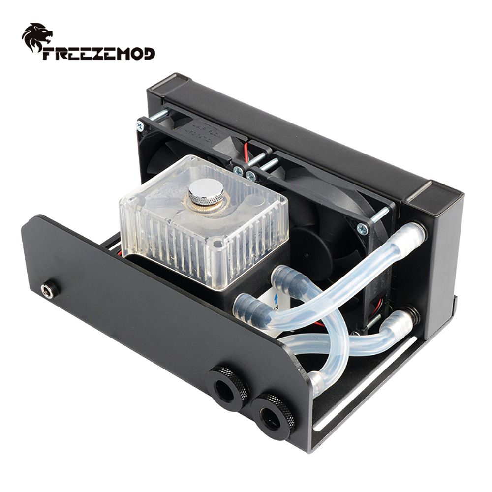 Laptop Accessories Rgb - Freezemod AIO เครื่องทำน้ำเย็นแล็ปท็อปคอมโบอะลูมิเนียมชุดทำความเย็นอุตสาหกรรมโมดูล80มม. หัวพัดลมคู่ SLMZ-V-B 3M