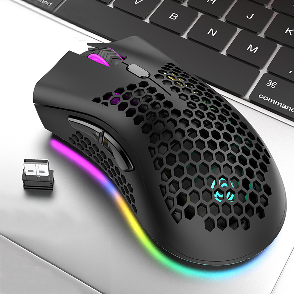 Laptop Accessories Rgb - BM600 เมาส์สําหรับเล่นเกมแบบชาร์จไฟได้ USB 2.4G ไร้สาย RGB
