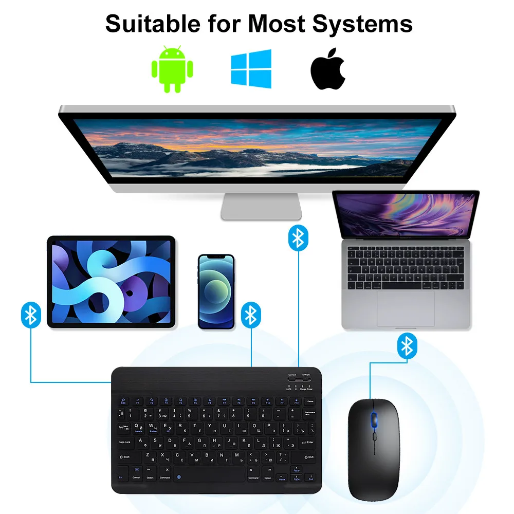 ใหม่ 2025 บลูทูธคีย์บอร์ดไร้สา - Laptop Accessories Combo บทวิจารณ์และราคา