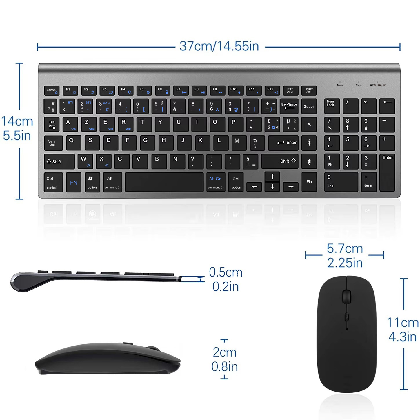 คีย์บอร์ดและเมาส์บลูทูธ&2.4G แ - Laptop Accessories Combo บทวิจารณ์และราคา