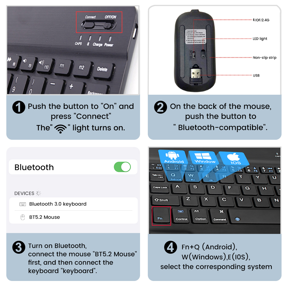 คีย์บอร์ดไร้สายภาษาสเปนภาษาฝรั - Laptop Accessories Combo บทวิจารณ์และราคา