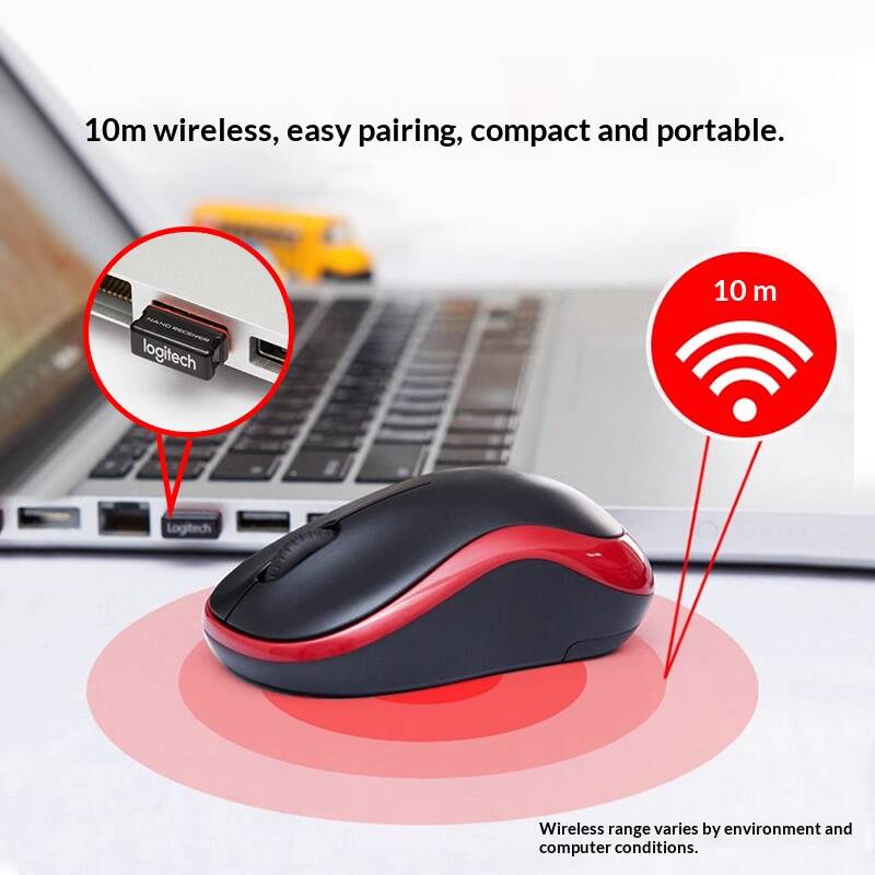 เมาส์ไร้สาย Logitech M185 อุปก - Laptop Accessories Officeworks บทวิจารณ์และราคา
