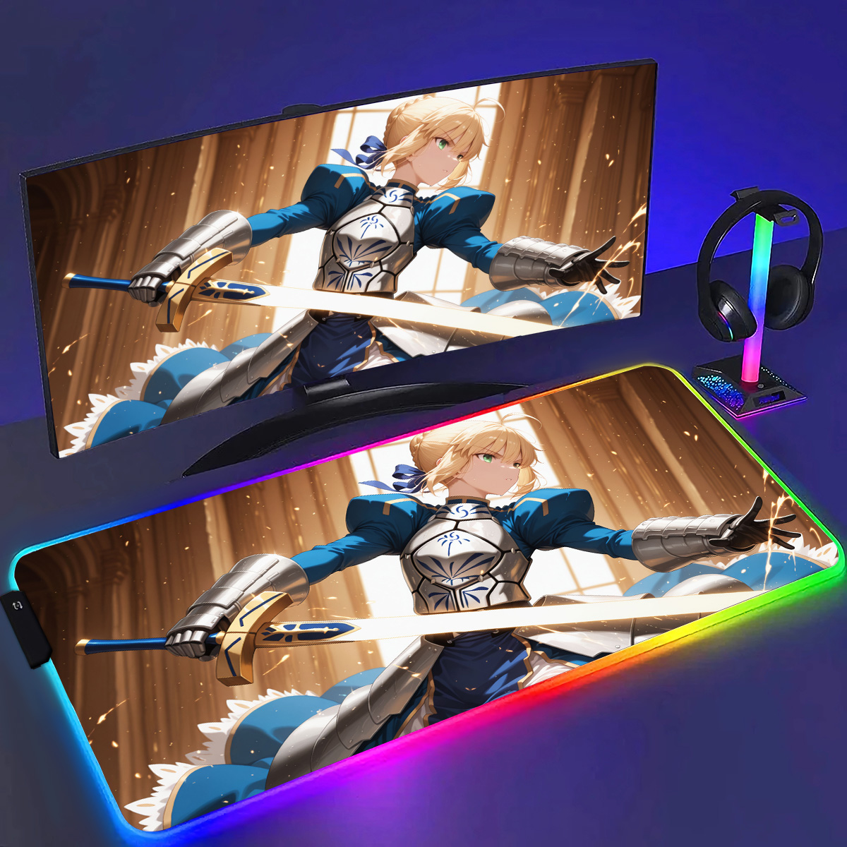 RGB อะนิเมะ Fate Saber MousePa - Laptop Accessories Rgb บทวิจารณ์และราคา