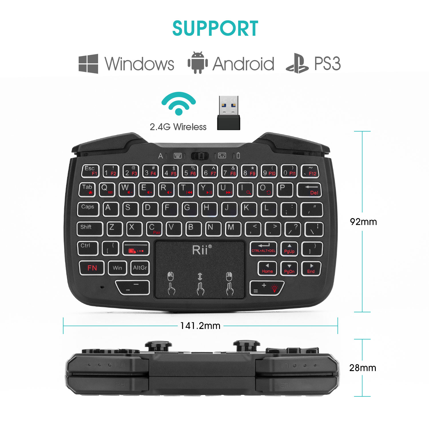 Rii RK707 คีย์บอร์ดและเมาส์เกม - Laptop Accessories Combo บทวิจารณ์และราคา