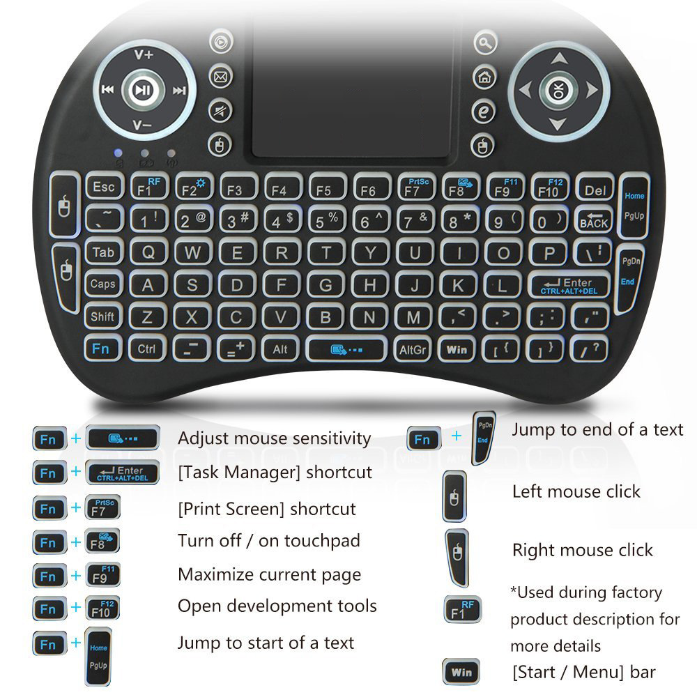 Backlit Mini คีย์บอร์ดไร้สายภา - Laptop Accessories Combo บทวิจารณ์และราคา