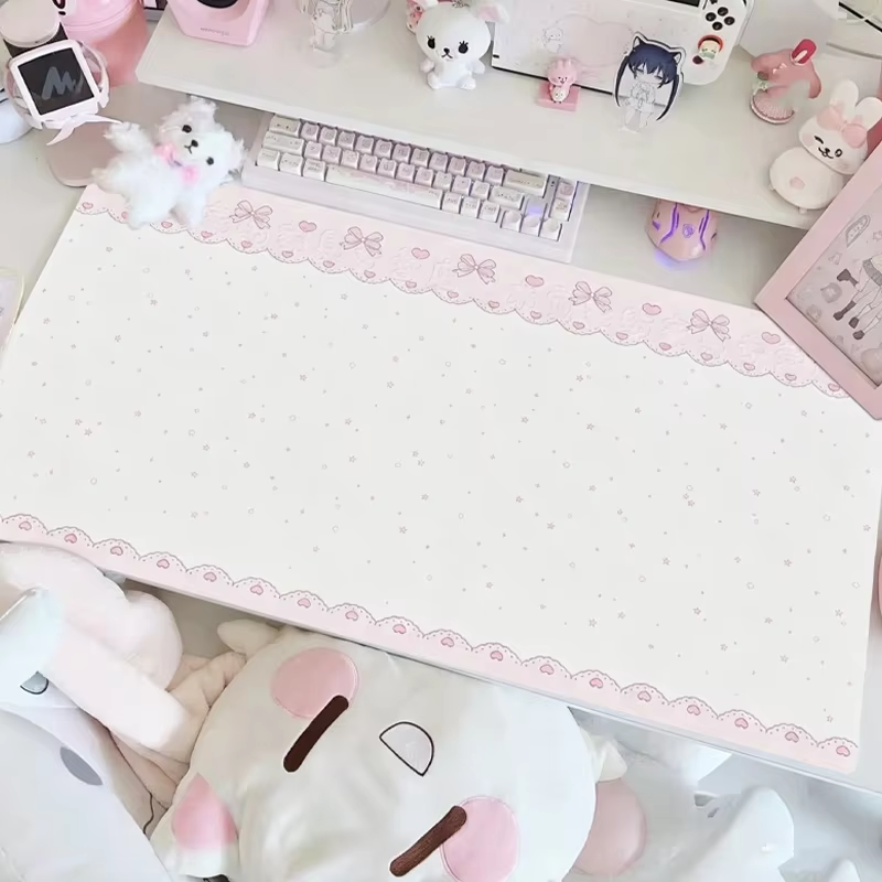 แผ่นรองเมาส์หนัง PU สีชมพูหวาน - Laptop Accessories Pink บทวิจารณ์และราคา