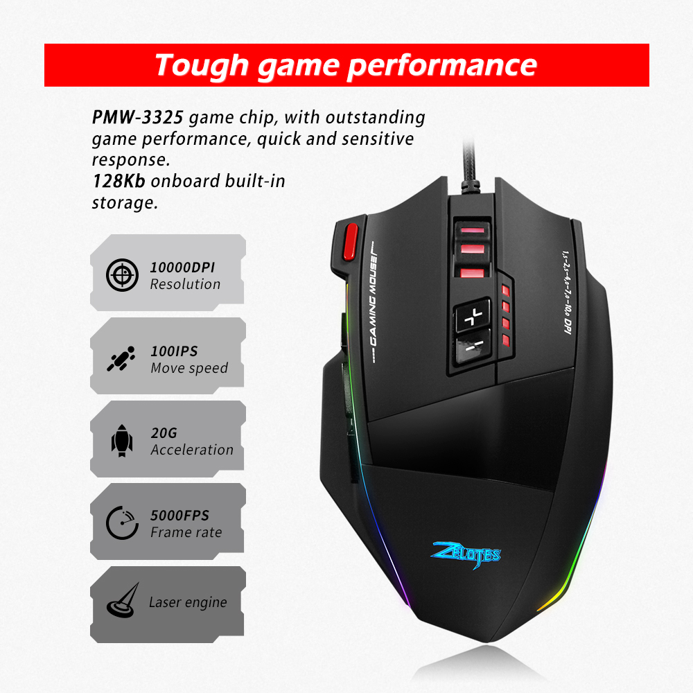 ZELOTES C13 เมาส์แบบมีสาย 1000 - Laptop Accessories Rgb บทวิจารณ์และราคา
